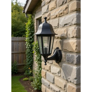 ZERPA Altıgen Duvar Aplik SİYAH Bahçe Armatür ABS Plastik E-27 Duylu