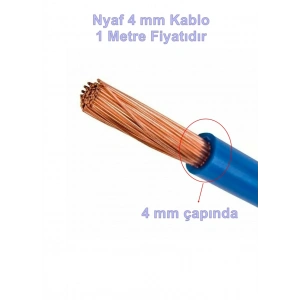 ÖZNUR 4mm NYAF MAVİ Kablo (Esnek Çok Telli Tekli TTR)