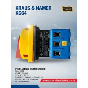 KRAUS & NAİMER 3x63A 3 Fazlı Trifaze Açıp Kapama Kilitlenebilir Emniyet Pako Şalteri (0-1 Aç Kapa 63 Amper)