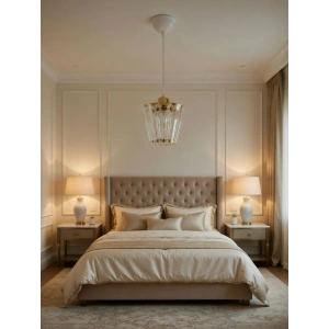 DMR Kristal Taşlı Konik GOLD Küçük Yuvarlak E-27 Duylu