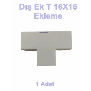 MUTLUSAN 16x16 Kablo Kanalı T Köşe Ek Parçası Plastik Beyaz