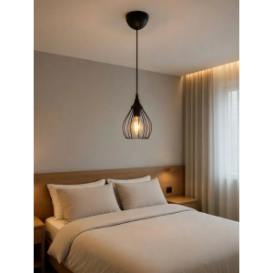 DMR Tekli Siyah ARMUT Tel Sarkıt Avize E-27