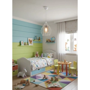 DMR Tekli BEYAZ Armut Tel Sarkıt Avize E-27