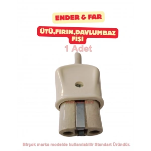 ENDER FAR Porselen Topraklı Ütü Fişi (Davul Fırın Fişi)