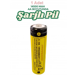 14500 3.7v Başlı Şarjlı Pil Li-On 800mAh (2.96wh AA Normal Kalem Pil Boyutunda)