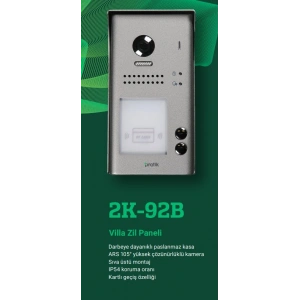 PRATİKPLUS  Villa Çift Butonlu Görüntülü Zil Paneli Temassız Kartlı Kapı Açtırma