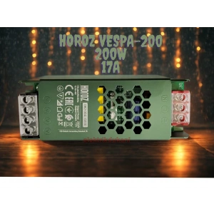 HOROZ Vespa-200 Süper Slim 12v Dc 17A Şerit Led Trafosu 200w IP20 (12 Volt 17 Amper 8mt ye Kadar Kullanım İçin Uygundur)