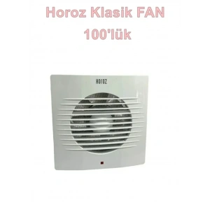 HOROZ Fan-100 100 lük Banyo ve Mutfak Havalandırma Aspiratörü Plastik Beyaz 12w IP20 220 Volt (Montaj Delik Çapı 100mm 10cm 4 İnç )