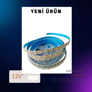 SCHUAR 12v Dc BEYAZ 16w/240 Led Extra Parlak İç Mekan Şerit Led IP20 12 Volt 1mt