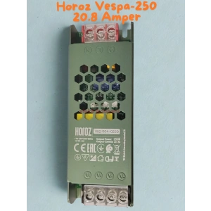 HOROZ Vespa-250 Süper Slim 12v Dc 20.8A Şerit Led Trafosu 250w IP20 (12 Volt 20.8 Amper 10mt ye Kadar Kullanım İçin Uygundur)