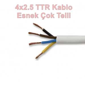ALKAN 4x2.5mm TTR Elektrik Kablosu BEYAZ (Çok Telli Esnek Tesisat Kablosu)