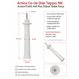ARNİCA CO-UE Rende Diski Taşıyıcı Beyaz Mil (Prokit Mutfak Robotu Orjinal Ürün)