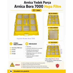 ARNİCA  Bora 7000 ve 7000 Premium Modelleri İçin Hepa Hava Çıkış Filitresi (Orjinal Yedek Parça)