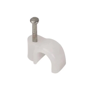 Beton Çivili Kablo Tutturma Kroşe NO:1 (100 lü Pk.) Beyaz Plastik