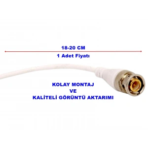 BNC Fiş Baskılı Hazır 20cm Kablolu Kamera Jakı