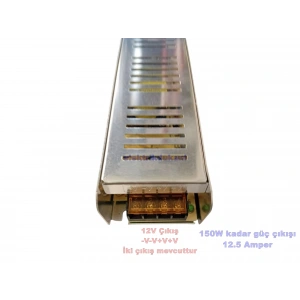 CATA 12v 12.5A Şerit Led Trafosu 150w IP20 (12 Volt 10 Amper Adaptör)