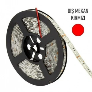CATA 12v Dc Dış Mekan KIRMIZI Şerit Led IP44 (3 Çip Üç Çip)
