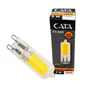 CATA 220v 5w G9 Kapsül Ampul GÜNIŞIĞI Işık 3200k Geniş Açı (Kıvrık İğne Ayaklı Avize Ampulü 220 Volt 5 Watt)