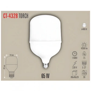 CATA 65W E-27 Torch Led Ampul Bulb 6400K Beyaz Işık 220v 7100lm
