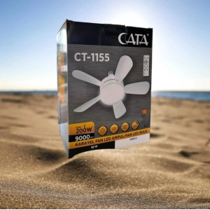 CATA Karayel Fan 82w Ledli E-27 Duy a Takılabilen 5 Kanatlı Kumandalı Tavan Vantilatörü