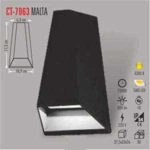 CATA MALTA LED BAHÇE 6W DUVAR APLİK 3200K GÜNIŞIĞI ÇİFT TARAFLI