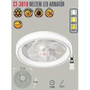 CATA Meltem 70w Led Aydınlatmalı Kumandalı Tavan Vantilatörü