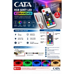 CATA RGB 144 ÖZELLİKLİ ŞERİT LED KUMANDASI 12A