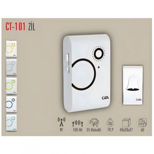 CATA Uzaktan Kumadalı Melodili Pilli Kapı Zili (Açık Alan 100Mt)