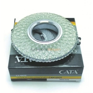 CATA Yağmur Dekoratif Cam Spot Yuvarlak Kristal Krom 3w Efektli 3000K GU10 (Duy Ampul Hariç)
