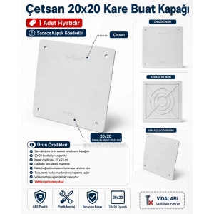 ÇETSAN 20x20cm Kare Buat Kapağı (ABS Plastik Kapak)