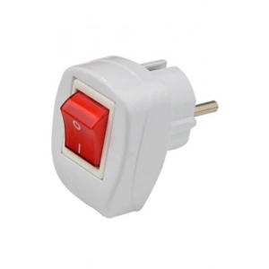 DEPA Erkek Topraklı Fiş Işıklı Anahtarlı Beyaz