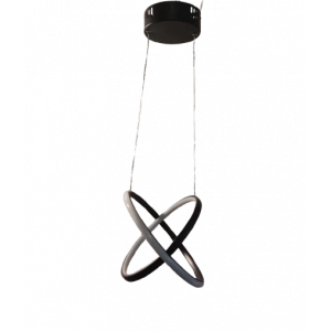 DMR Çapraz Çift Halka Sarkıt Led Avize SİYAH Kasa Üç Renk 6500k/4000k/3000k (Beyaz Ilık/Beyaz/Sarı (Günışığı)