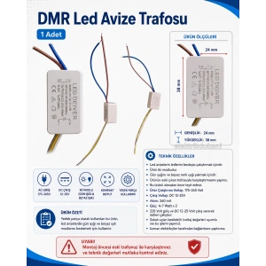DMR Led Avize Trafosu DC 12-25v 4-7w X 2 İki Modlu