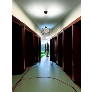 DMR Telli Baklava Camlı Tekli Avize E-27 SİYAH