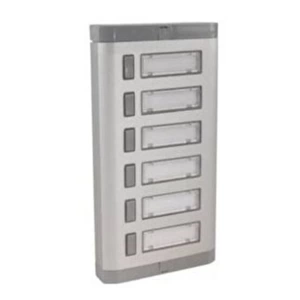 ENDER Işıksız 6lı Etiketli Alüminyum Zil Paneli 6 Butonlu