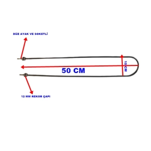 ENDER Benmari 50cm Rekorlu Düz Rezistans 2000W 220V 8,5? Cr-Ni