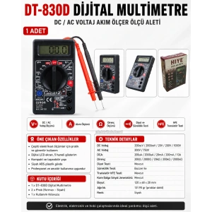ENDER Dijital Voltmetre Ölçü Aleti Bazır Ac/Dc Voltaj Ölçümü (Amötör Kullanım)