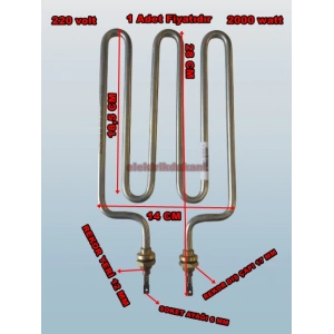ENDER Düz M Tip 2000w Semaver Çaymatik Çay Kazanı Rezistansı 220V 8.5? Cr-Ni