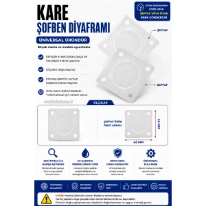 ENDER Kare Slikon Şofben Diyafram Contası 42x42mm