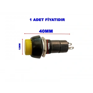 ENDER Plastik SARI Yuvarlak Yaylı Buton Anahtar 12mm