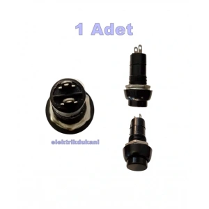 ENDER Plastik SİYAH Yuvarlak Yaylı Buton Anahtar 12mm