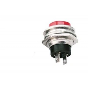 ENDER Metal Yuvarlak Yaylı Buton Kırmızı Plastik Düğmeli (16mm Delik Çapı)