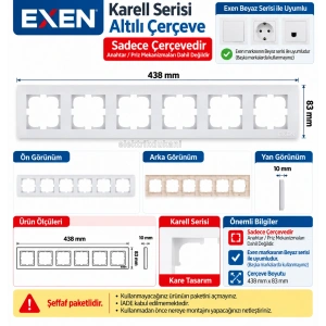 EXEN Beyaz KARELL Altılı Çerçeve
