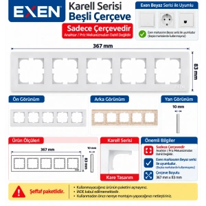 EXEN Beyaz KARELL Beşli Çerçeve