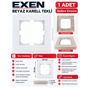 EXEN Beyaz KARELL Tekli Çerçeve