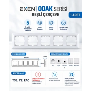 EXEN Beyaz ODAK Beşli Çerçeve
