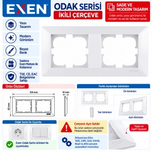 EXEN Beyaz ODAK İkili Çerçeve