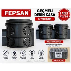 FEPSAN ÇİFT GEÇMELİ DERİN KASA (SİYAH) YENİ