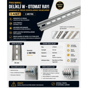 GENEL Delikli W-Otomat Pano Rayı 1mt (35X7.5)