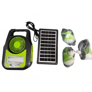 GOLD SILVER Solar Şarjlı 6v 4.5Ah Ledli El Feneri Lamba Seti Güneş Enerji Panelli Fanlı 3 Ampullü Radyo + Bluetooth + USB + Mp3 + Vantilatör